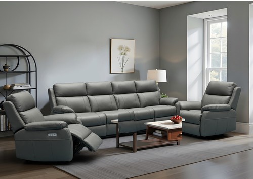 Dark grey leather seat 3 - grey, seat,