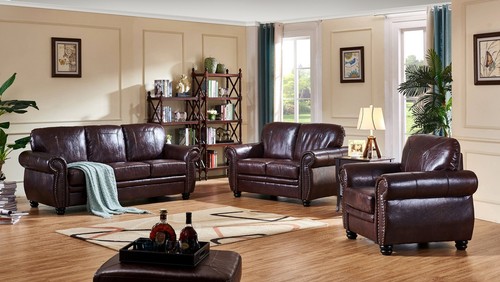 Burgundy leather seater 2 - seater, /
