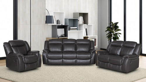 Brown leather gel recliner - brown,
