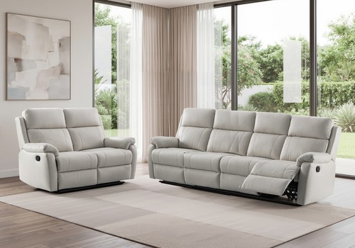 Grey italian leather seater - 4,