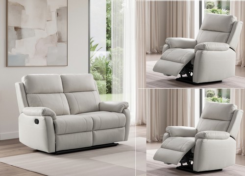 Grey italian leather seater - grey,