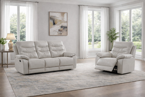 Grey italian leather seater - italian,