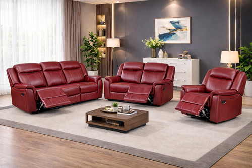 Burgundy red leather - red, gel