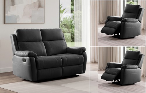Black italian leather seater - italian,