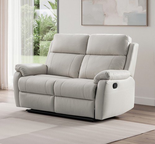 Grey italian leather seater - italian, 2