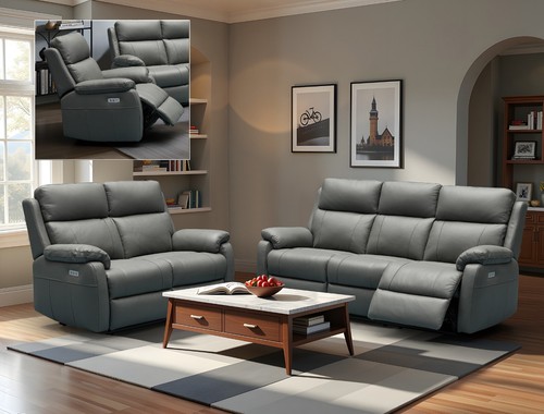 Dark grey italian leather - grey,