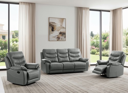 Dark grey italian leather - grey,