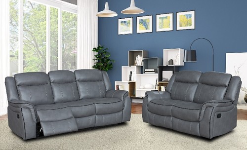 Grey leather gel seater - leather,