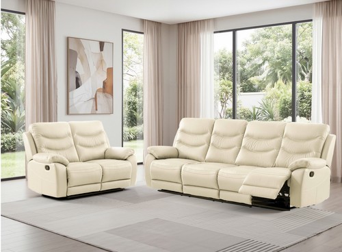 Cream italian leather - 4, seater