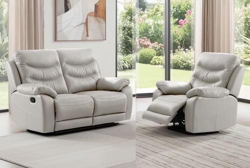 Grey italian leather seater - grey,
