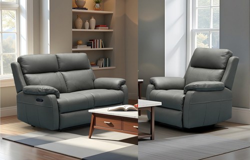 Dark grey italian - dark, leather
