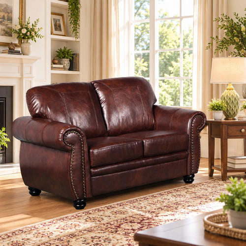 Brown leather traditional - brown, 2
