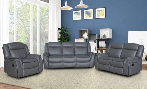Grey leather gel - leather, recliner
