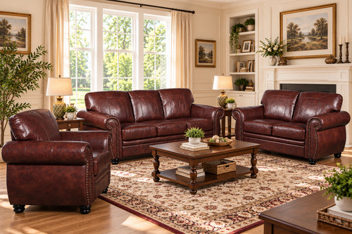 Brown leather seater 2 - seater, /