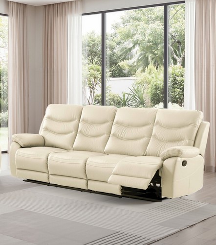 Cream italian leather - cream, seater