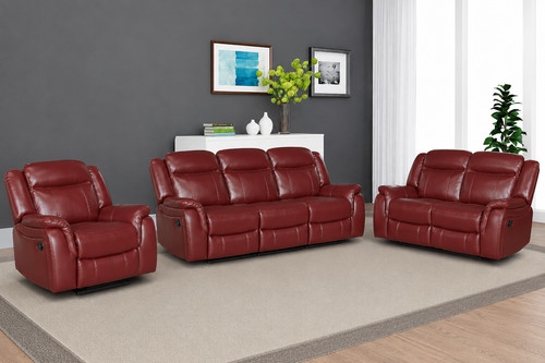 Burgundy red leather - red,