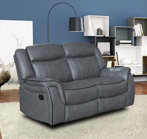 Grey leather gel seater - grey, 2