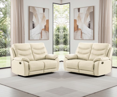 Cream italian leather seater - italian,