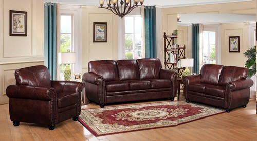 Brown leather seater 2 - 3,
