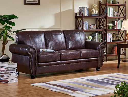Burgundy traditional leather - traditional,