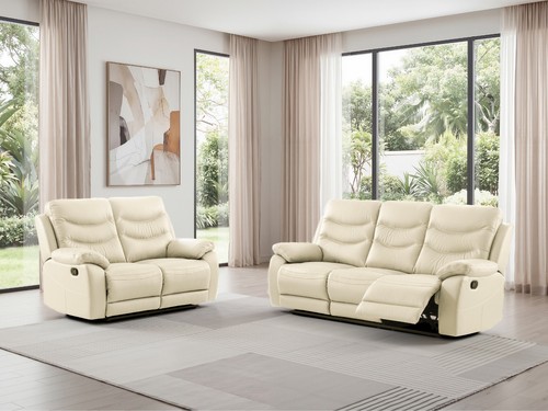 Cream italian leather seater - cream,