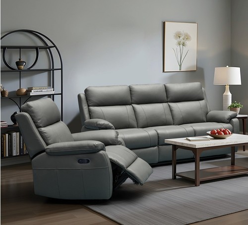 Dark grey italian leather - grey,