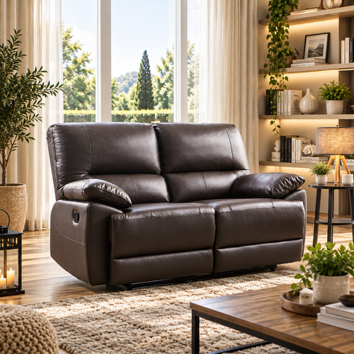 Brown leather seater fully - seater,