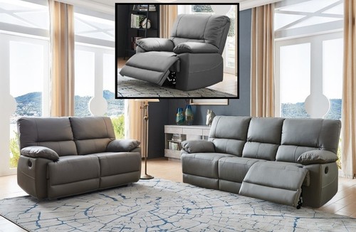 Dark grey genuine leather - dark,