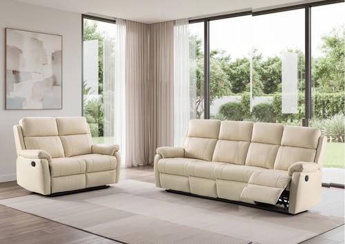 Cream italian leather seater - cream,